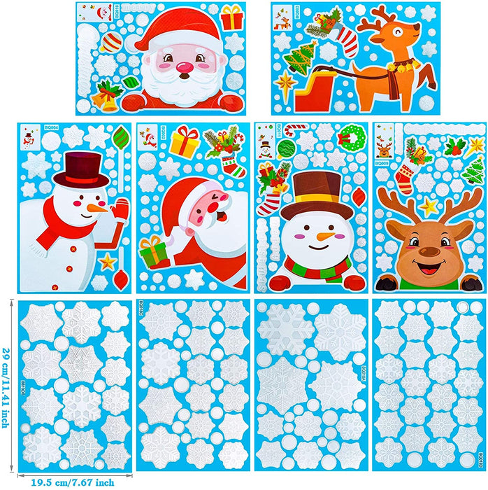 Fensterbilder Weihnachten, Weihnachtsdeko Fensteraufkleber PVC Fensterdeko Fenstersticker Selbstklebend Fensterfolie für Türen Schaufenster Vitrinen