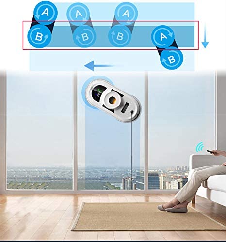 Fensterputzroboter, Fensterscheiben Reinigung, Glasputzroboter Bluetooth App mit Fernbedienung & Sicherheitsseil