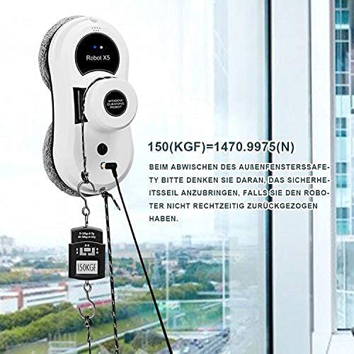 Fensterputzroboter, Fensterscheiben Reinigung, Glasputzroboter Bluetooth App mit Fernbedienung & Sicherheitsseil