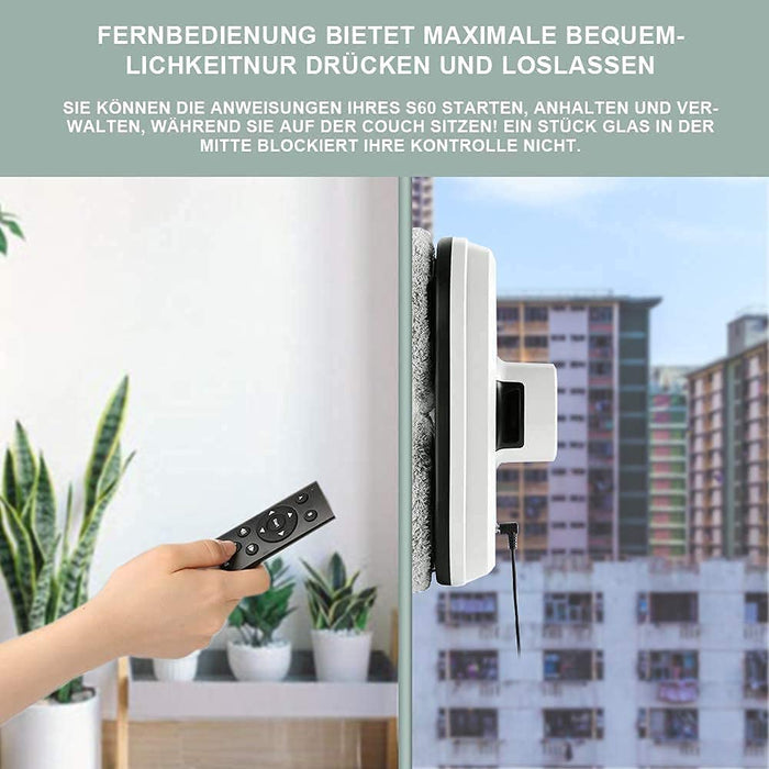 Fensterputzroboter, Fensterscheiben Reinigung, Glasputzroboter Bluetooth App mit Fernbedienung & Sicherheitsseil