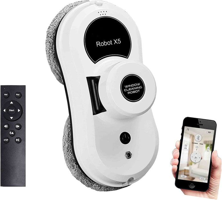 Fensterputzroboter, Fensterscheiben Reinigung, Glasputzroboter Bluetooth App mit Fernbedienung & Sicherheitsseil