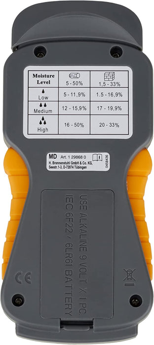 Feuchtigkeits-Detector MD (Feuchtigkeitsmessgerät/Feuchtigkeitsmesser für Holz oder Baustoffen, mit LCD-Display), ohne Batterie
