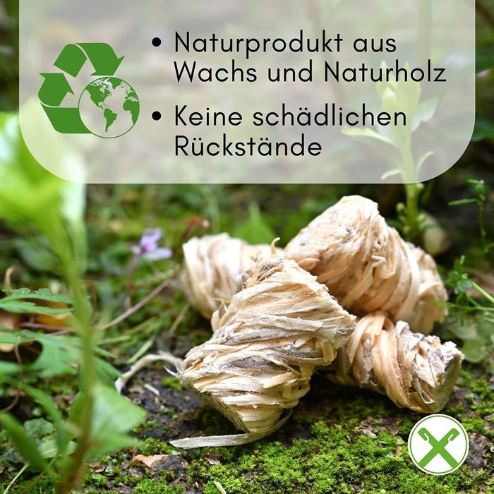Feuerbällchen zum Anzünden von Kachelofen, Kamin, Herd, Grill, Lagerfeuer - aus reinen Naturprodukten - unempfindlich gegen Nässe - Made in Germany - 2,5 kg Schachtel (ca. 200 Stück)