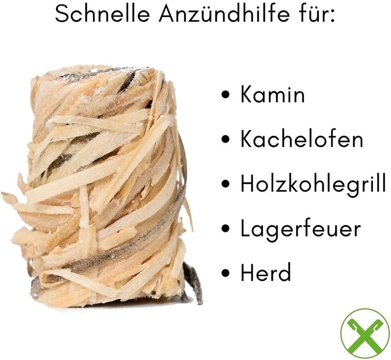 Feuerbällchen zum Anzünden von Kachelofen, Kamin, Herd, Grill, Lagerfeuer - aus reinen Naturprodukten - unempfindlich gegen Nässe - Made in Germany - 2,5 kg Schachtel (ca. 200 Stück)