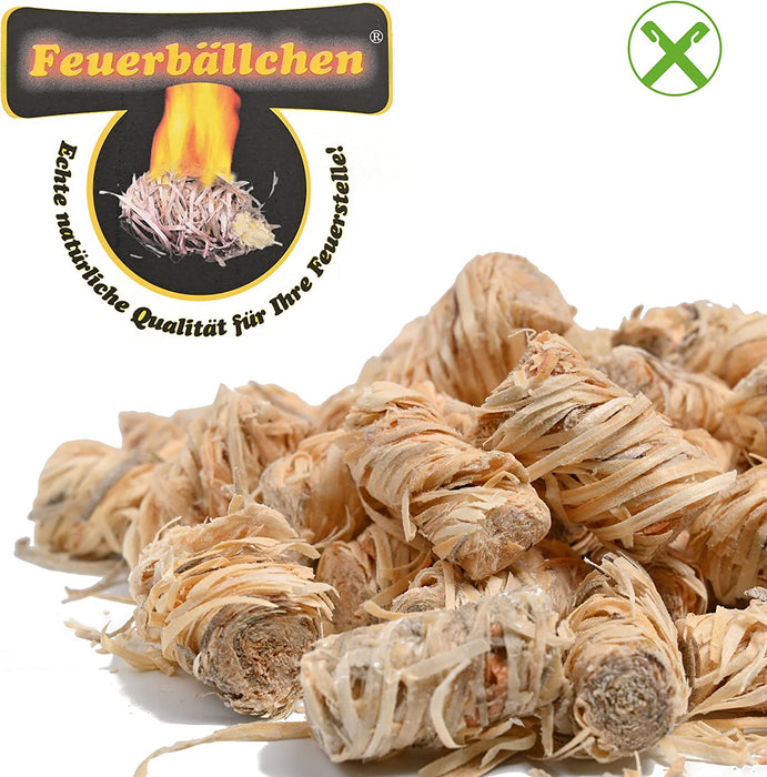 Feuerbällchen zum Anzünden von Kachelofen, Kamin, Herd, Grill, Lagerfeuer - aus reinen Naturprodukten - unempfindlich gegen Nässe - Made in Germany - 2,5 kg Schachtel (ca. 200 Stück)