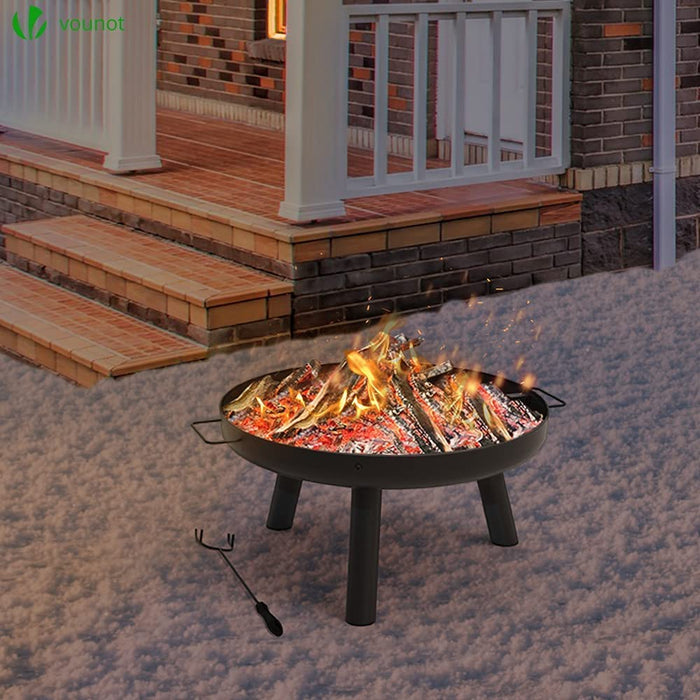Feuerschale Feuerkorb Feuerstelle für Heizung, Garten, Camping, Terrasse, Ø 60 cm, Schwarz