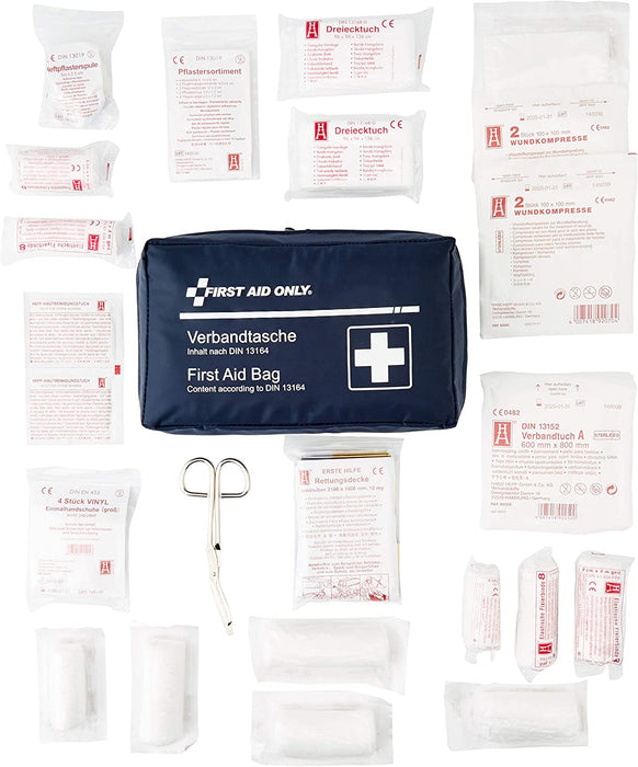First Aid Only Verbandtasche für Auto, KFZ DIN 13164, blau, P-10019