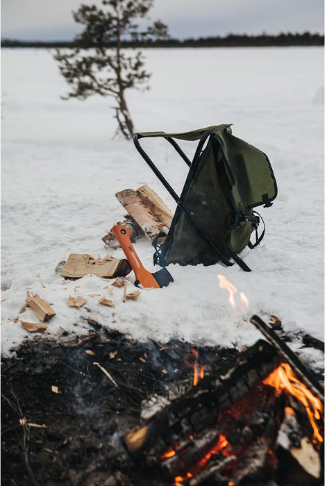Freizeitbeil, Inklusive Klingen- und Transportschutz, Länge 23 cm, Antihaftbeschichtet, Hochwertige Stahl-Klinge/Glasfaserverstärkter Kunststoff-Stiel