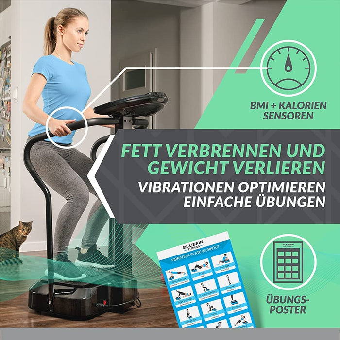 Fitness Vibrationsplatte Pro Modell  Verbessertes Design mit Leisen Motoren und Eingebauten Lautsprechern