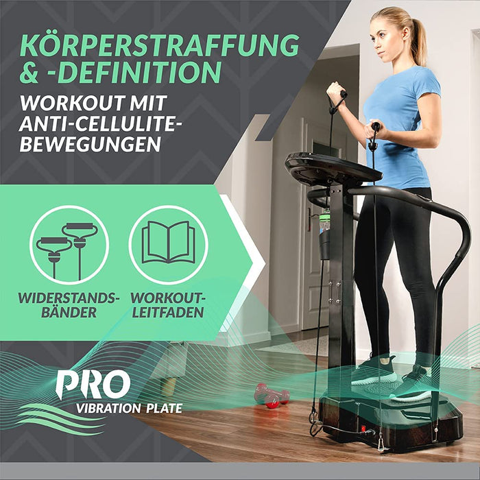 Fitness Vibrationsplatte Pro Modell  Verbessertes Design mit Leisen Motoren und Eingebauten Lautsprechern