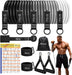Fitnessbänder Set, 250lbs Resistance Bands 5 Verschiedene Stärken, Widerstandsbänder Set mit Griffen Knöchelriemen und Türanker Tragbarer Rucksack