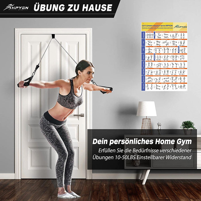 Fitnessbänder Set, 150lbs Resistance Bands 5 Verschiedene Stärken, Widerstandsbänder Set mit Griffen Knöchelriemen und Türanker Tragbarer Rucksack