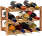 Flaschenregal 12 Flaschen Wein, H x B x T  28 x 21 x 42 cm, natürlich, Holz, Weinregal Walnuss mit 3 Ebenen