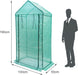 Foliengewächshaus Gewächshaus für Tomaten, mit Gitternetzfolie für Garten zur Aufzucht, spitzdach, Grün, 100×50×190cm (LxBxH) Mehrweg