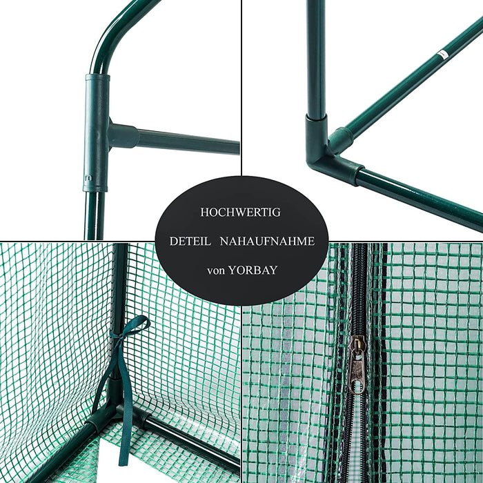 Foliengewächshaus Gewächshaus für Tomaten, mit Gitternetzfolie für Garten zur Aufzucht, spitzdach, Grün, 100×50×190cm (LxBxH) Mehrweg