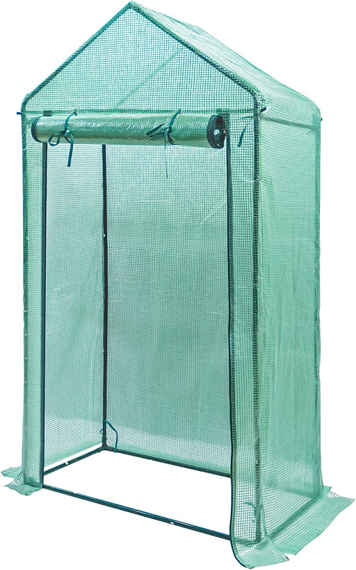 Foliengewächshaus Gewächshaus für Tomaten, mit Gitternetzfolie für Garten zur Aufzucht, spitzdach, Grün, 100×50×190cm (LxBxH) Mehrweg