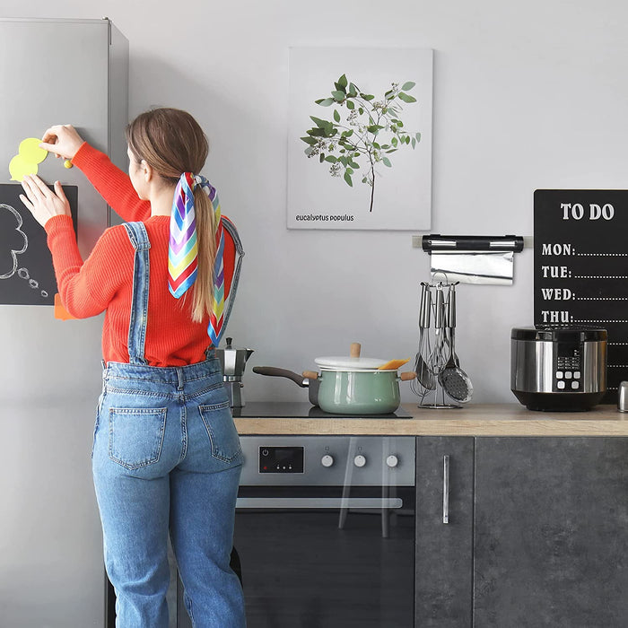 Folienschneider 2er Set, für Alu- & Frischhaltefolie, Sichtfenster, glattes Abtrennen, Folienabroller, schwarz, 5 x 37 x 8 cm