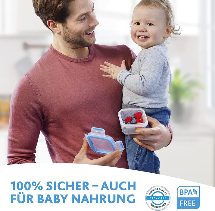 Frischhaltedose Mealprep-Set | 5-teiliges Set | Vorratsdosen | 0,8 Liter | 100% dicht + hygienisch | Frische Dichtung | Spülmaschinen-, Mikrowellen-, und Gefriergeeignet