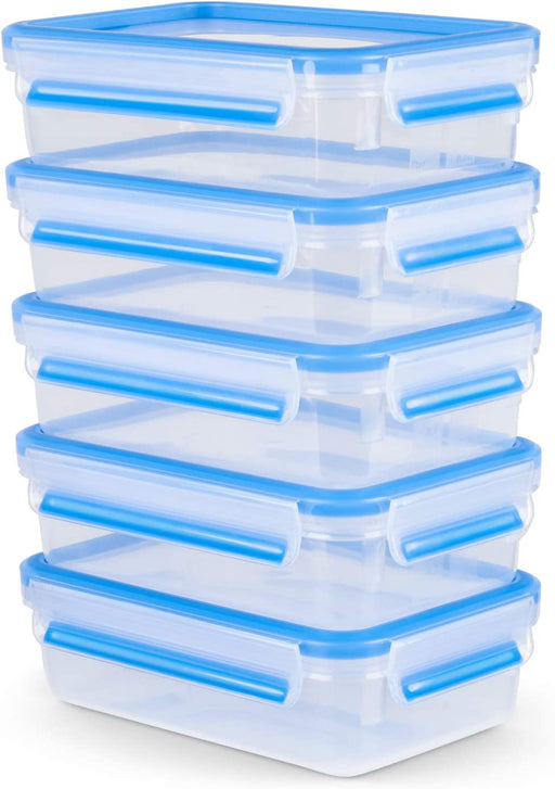 Frischhaltedose Mealprep-Set | 5-teiliges Set | Vorratsdosen | 0,8 Liter | 100% dicht + hygienisch | Frische Dichtung | Spülmaschinen-, Mikrowellen-, und Gefriergeeignet