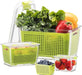 Frischhaltedosen Obst Gemüse mit Deckel, Vorratsdosen 3er Set 0.5L+1.7L+4.5L BPA frei, Frischhalteboxen dicht und trennbar, Kühlschrankdosen
