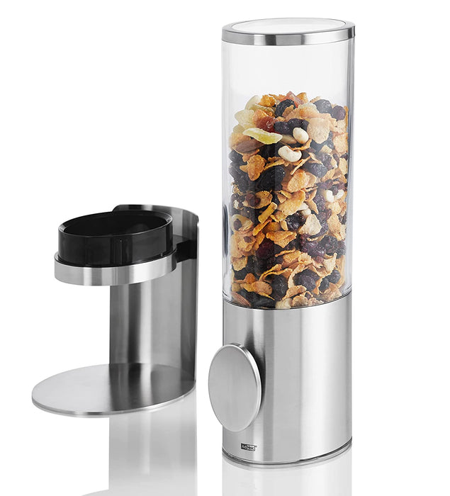 Frühstück Cerealien-/ Müslispender mit Ständer DEPOSITO (ohne Inhalt), Edelstahl/Acryl