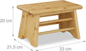 Fußbank, Bambus, bis 100 kg, Stabiler Tritthocker, Kinderhocker Bad, Hocker, HxBxT 20 x 33 x 21,5 cm, Natur, 1 Stück
