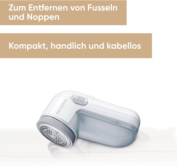 Fusselentferner, Fusselrasierer inklusive Abstandshalter für gröbere Wolloberflächen, tragbarer und kompakter Flusenrasierer