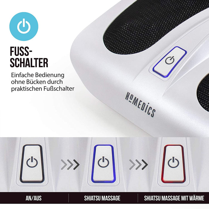 Shiatsu Fußmassagegerät Elektrisch - Massagegerät für Füße inkl. 18 Massageköpfen, tiefenwirksame Fußpflege mit Wellness Wärmefunktion - Mehr Vitalität 