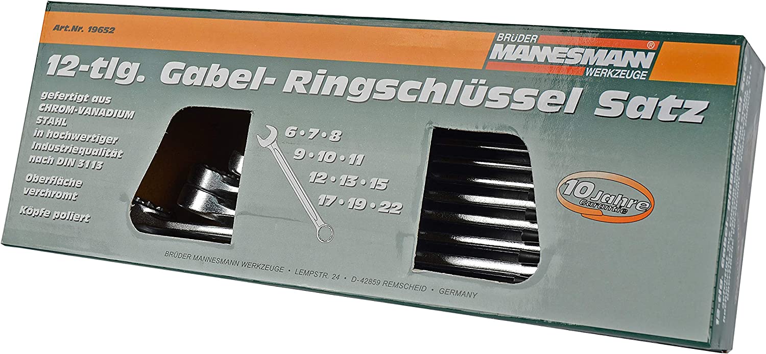 Gabelringschlüssel DIN 3113 Satz, 12-tlg - Schlüssel von 6-22 mm