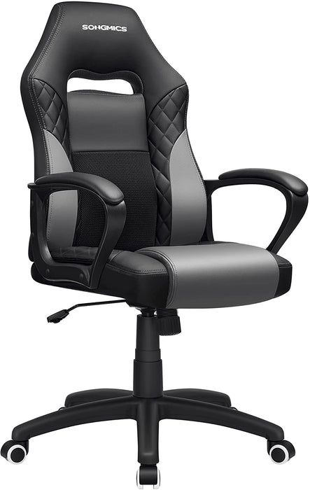 Gamingstuhl, Bürostuhl mit Wippfunktion, Racing Chair, ergonomisch, S-förmige Rückenlehne, gut für die Lendenwirbelsäule, bis 150 kg belastbar