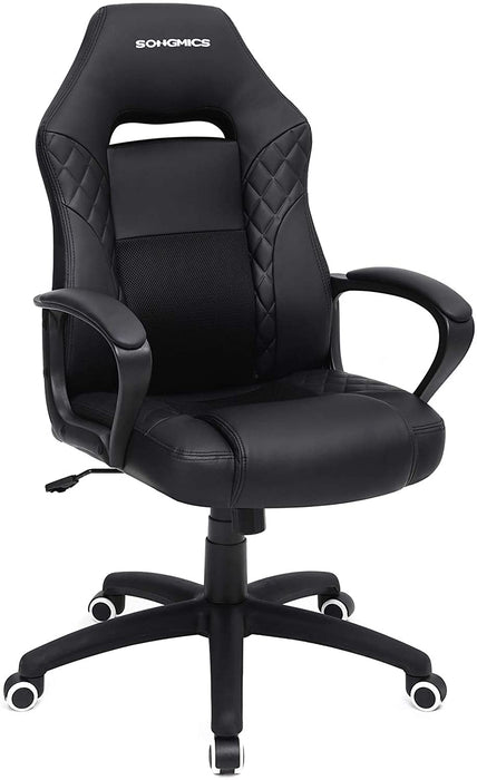 Gamingstuhl, Bürostuhl mit Wippfunktion, Racing Chair, ergonomisch, S-förmige Rückenlehne, gut für die Lendenwirbelsäule, bis 150 kg belastbar