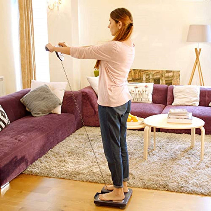 Ganzkörperanalyse-Waage mit Hand-zu-Fuß-Messung, blau - misst Körperfett, Gewicht, Viszeralfett, Skelettmuskelmasse, Kaloriengrundumsatz und BMI