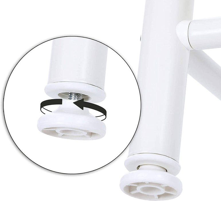 Garderobenständer Kleiderständer Rohrdurchmesser 32 mm mit 3 schuhablagen mit 18 Haken aus Metall, weiß