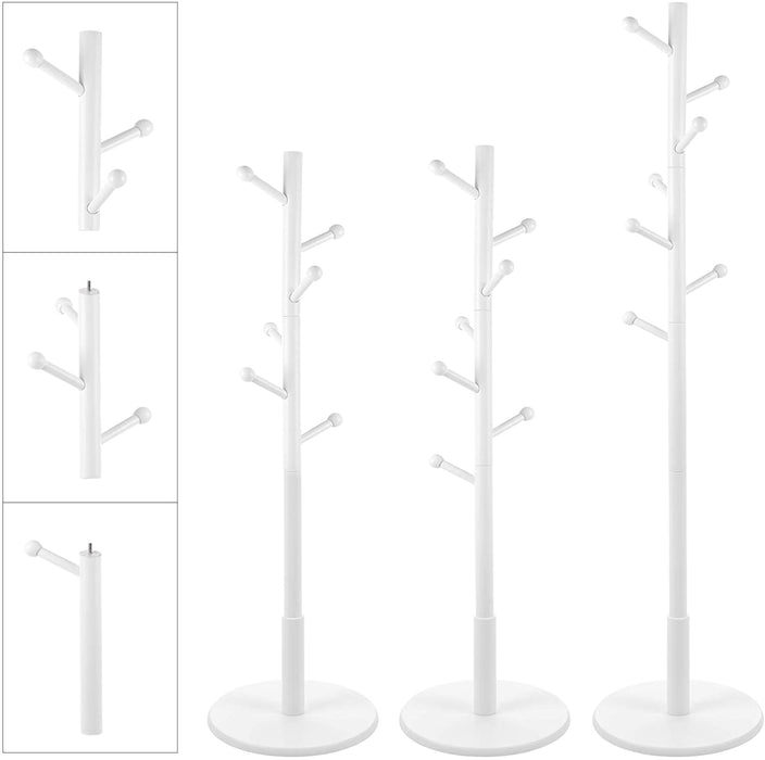 Garderobenständer, Kleiderständer, 7 Haken mit abgerundeten Enden, freistehende Garderobe in Baumform, Holz, für Kleidung, Hüte, Taschen, Flur