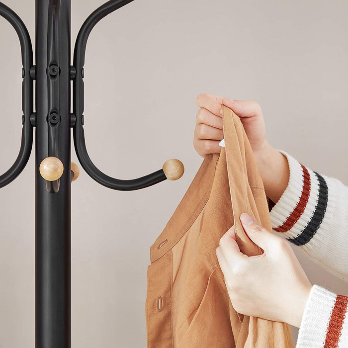 Garderobenständer, stabiler Metall Kleiderständer, Garderobe höhe ca. 182 cm, schwarz