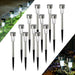 Garten Solarleuchten für Außen, 12 Stück Edelstahl Solar Gartenleuchte, IP44 Wasserdicht Halloween Garten Deko Solarlampen für Außen, Terrasse, Rasen