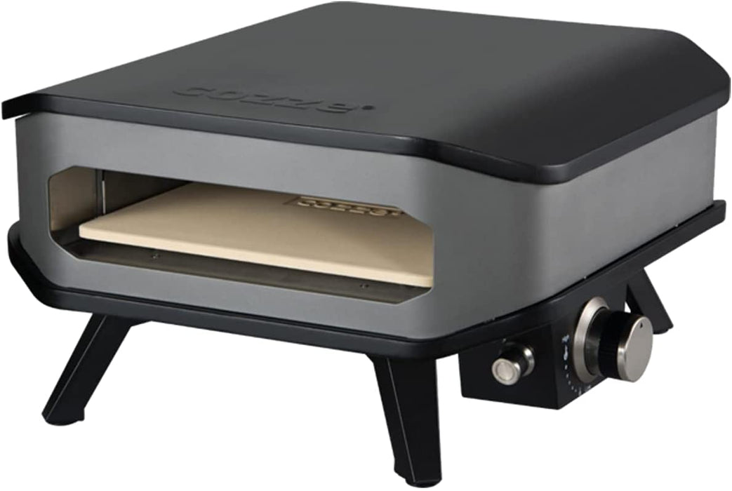 Gas Pizza Ofen mobiler Pizzaofen Pizzastein Gasgrill bis 400°Grad regelbar mit 34x34 cm Pizzastein tragbar Terrasse Balkon Test SEHR GUT