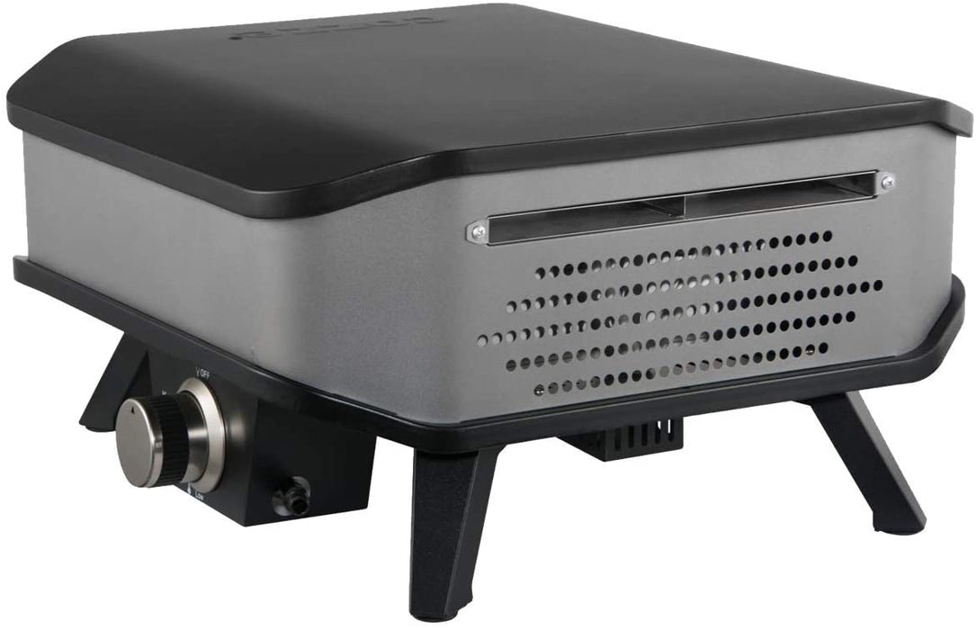 Gas Pizza Ofen mobiler Pizzaofen Pizzastein Gasgrill bis 400°Grad regelbar mit 34x34 cm Pizzastein tragbar Terrasse Balkon Test SEHR GUT