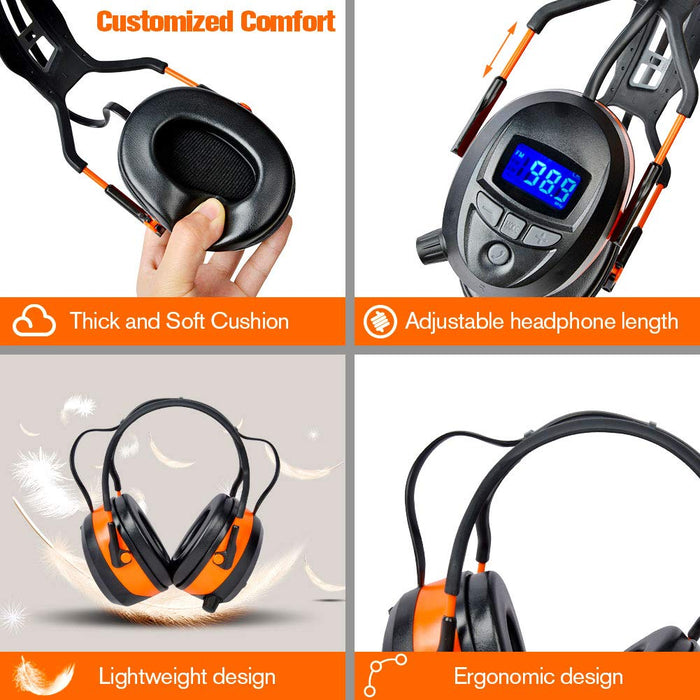 Gehörschutz, Ohrenschützer mit/Bluetooth / MP3, Sicherheitsohrschützer mit NRR 29dB, Lärmschutzkopfhörer für Männer und Frauen, Schutzkopfhörer