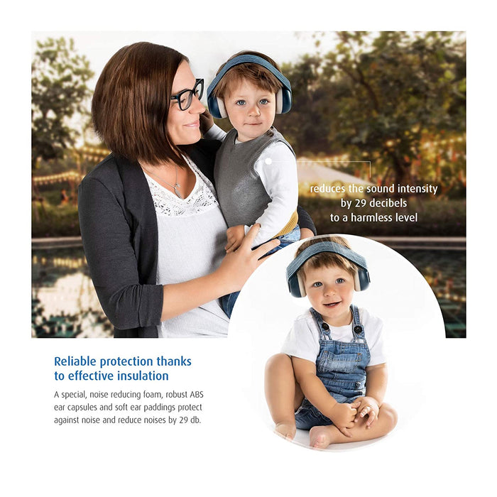 Gehörschutz für Babys SilentGuard, besonders weich und leicht für den empfindlichen Babykopf, mitwachsend, blau