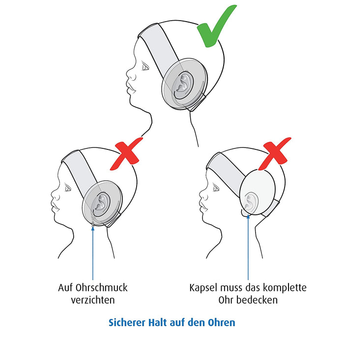 Gehörschutz für Babys SilentGuard, besonders weich und leicht für den empfindlichen Babykopf, mitwachsend, blau