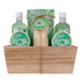 Geschenkset ALOE VERA im Holzkorb Bade-, SPA und Dusch Set Aloe Vera und Green Tea Duft – 7-teiliges Geschenk-set in dekorativem Korb aus Holz