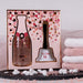 Geschenkset Heart Cascade - Beautyset, Pflegedusche im Champagnerdesign und Glöckchen time for. das besondere Geschenk 