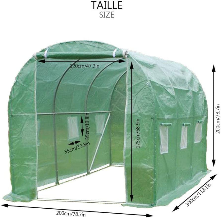 Gewächshaus Foliengewächshaus Winterfest Tomatenhaus Folientunnel, 3x2x2m 6m²