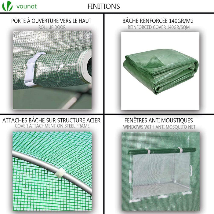 Gewächshaus Foliengewächshaus Winterfest Tomatenhaus Folientunnel, 3x2x2m 6m²