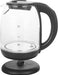 Glas Wasserkocher mit Temperaturwahl (60°C/70°C/80°C/90°C/100°C), BPA-frei, Trockengehschutz, Auto-Off, 2200 Watt, Edelstahl, 1.7 liters