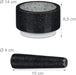 Granit Mörser mit Stößel, langlebig, Gewürze, Kräuter, rutschfest, Steinmörser, Ø 14 cm, 400 ml, grau/weiß