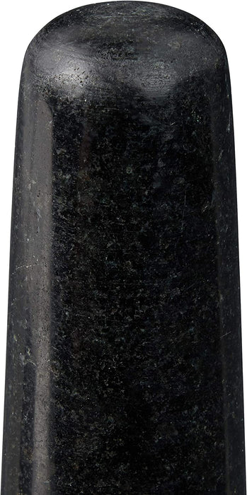 Granit Mörser mit Stößel, langlebig, Gewürze, Kräuter, rutschfest, Steinmörser, Ø 14 cm, 400 ml, grau/weiß