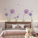  Groß Wandtattoo Löwenzahn, Lila Wandsticker für Kinderzimmer Mädchen, Wandtattoo Pusteblume für Schlafzimmer, Schmetterling Pflanzen Blumen 