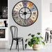 Große Vintage Wanduhr Retro XXL Antike Metall Uhr Edelstahl Groß Shabby Chic römische Ziffern Gross für Wohnzimmer Wand Ø 80 cm Wall-Art